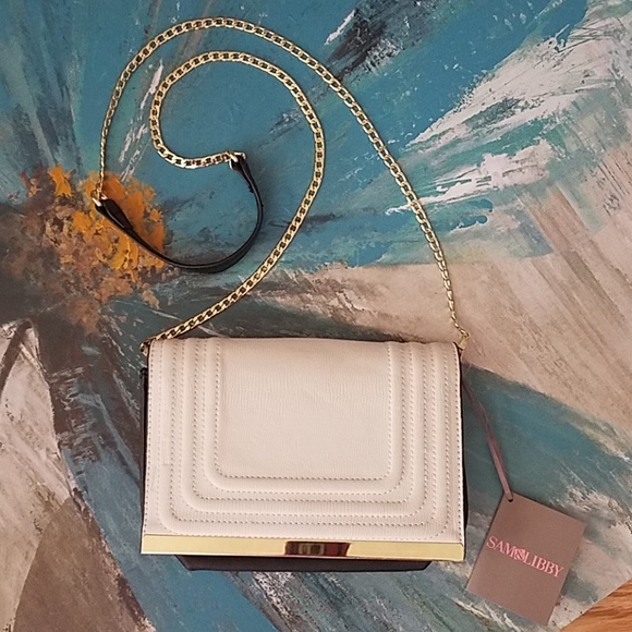 Sam & Libby Handbags - *NEW* Black White Purse, Classy, Gold Chain
